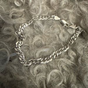 STERLING SILVER CHAIN ANKLET MADE IN ITALY